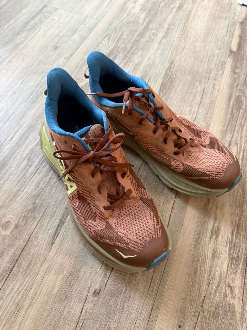 Hoka One One Challenger 8 Trail Running Shoes Brown Blue 11.5